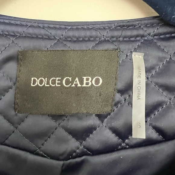 🍭 DOLCE CABO NAVY QUILTED JACKET SIZE S - Picture 4 of 8